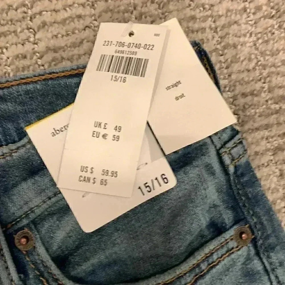 Abercrombie Kids Patch Straight Leg Jeans - Picture 3 of 5